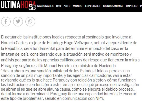 Calificadoras revisarán las acciones en Paraguay